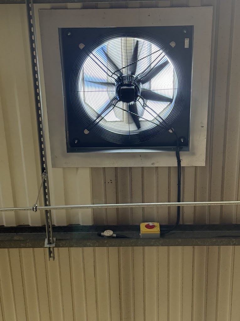 Industrial extractor fan installation